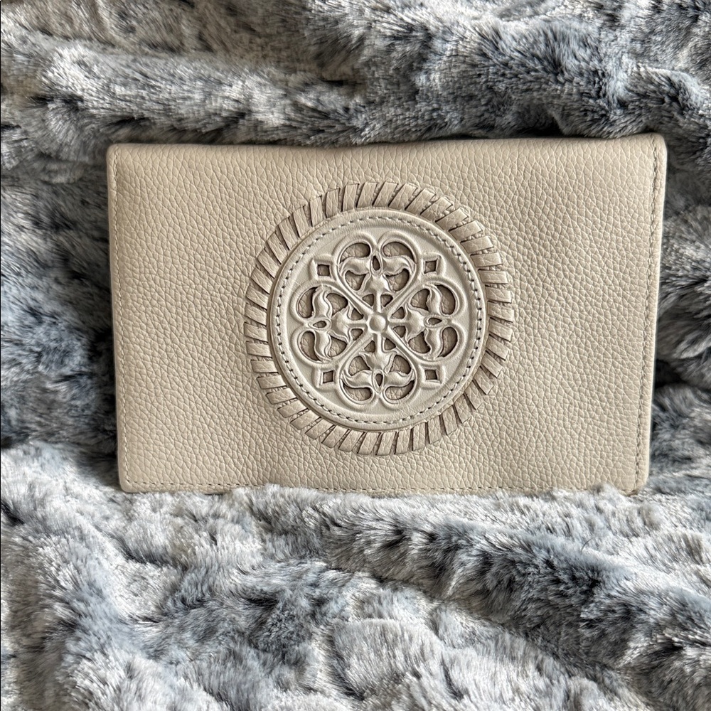 Brighton Ferrera Cream Pebbled Leather Wallet